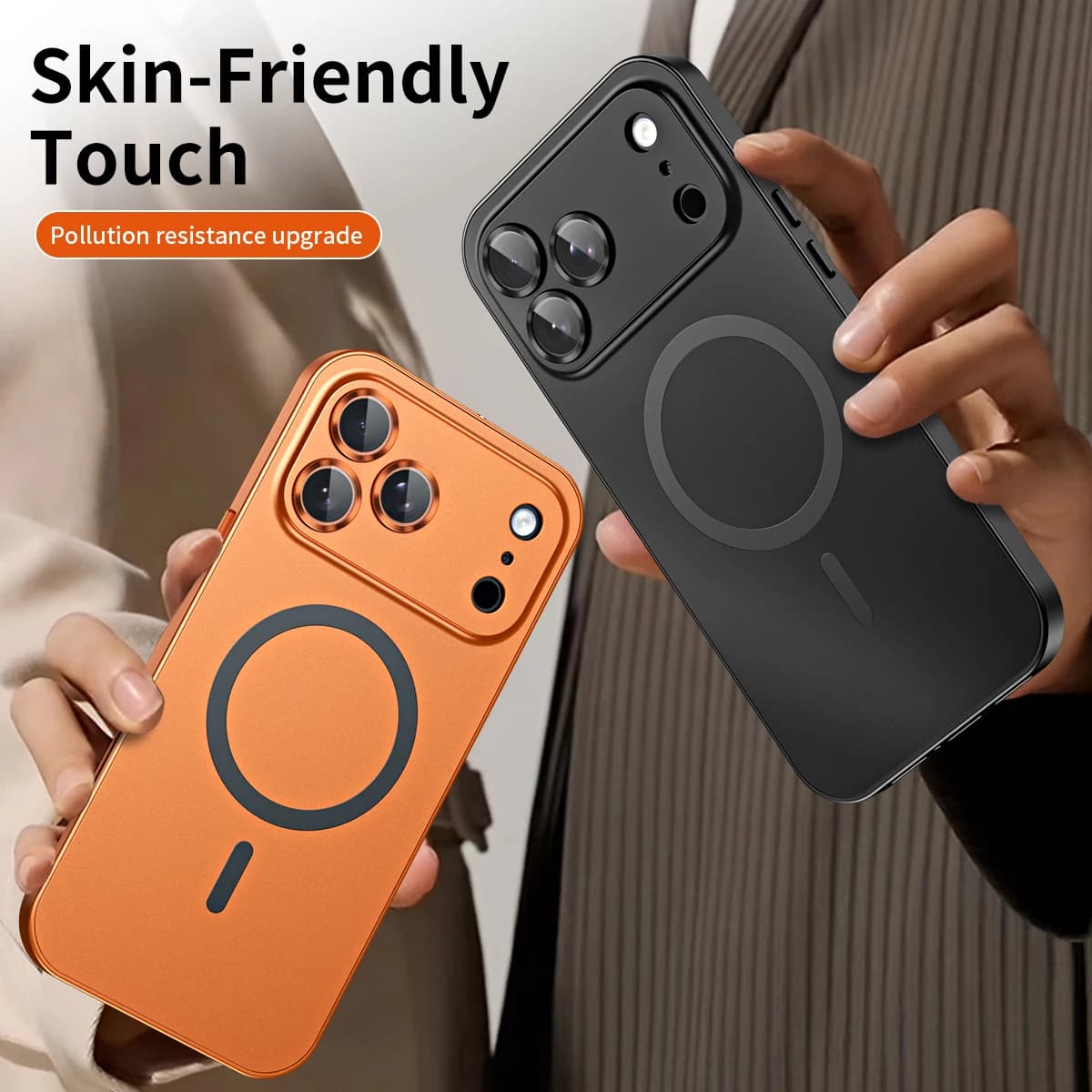 Luxuosa capa de telefone magnética de alumínio para iphone 12 13 14 15 16 17 pro max plus 17 lente de ar capa protetora de vidro de metal