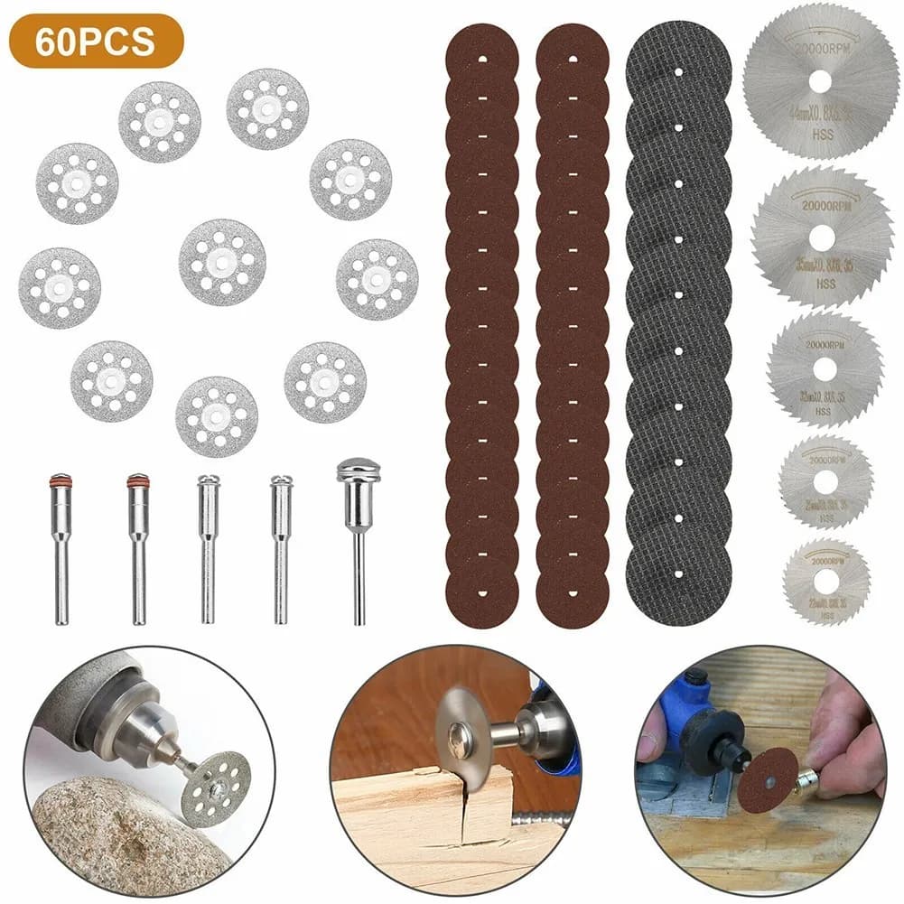 Kit de discos de corte de diamante e lâminas de serra circular para ferramentas rotativas