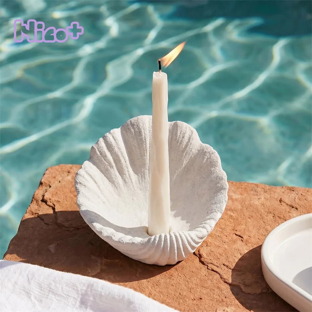 Molde de Silicone Azulmostaza x BN La Isla Bonita para Castiçal de Luz Mágica e Castiçais Cônicos para Gesso e Concreto