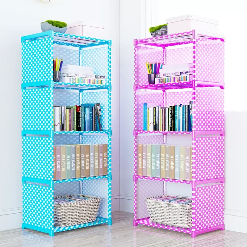 Estante de Livros Simples e à Prova de Poeira, Rack de Armazenamento Multifuncional para Organização de Mesa de Estudantes, P...