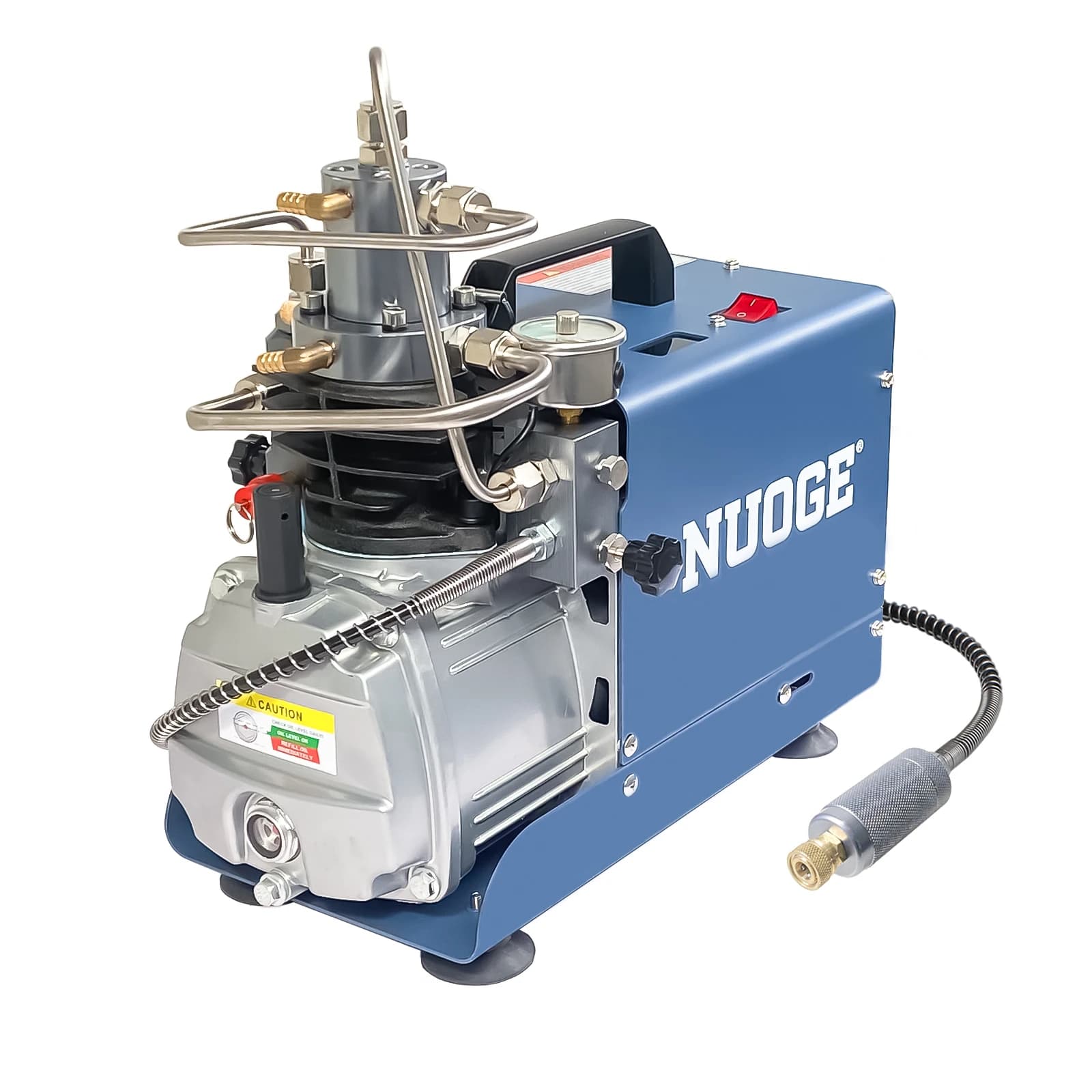 Compressor de ar NUOGE 4500Psi 300Bar azul e cinza