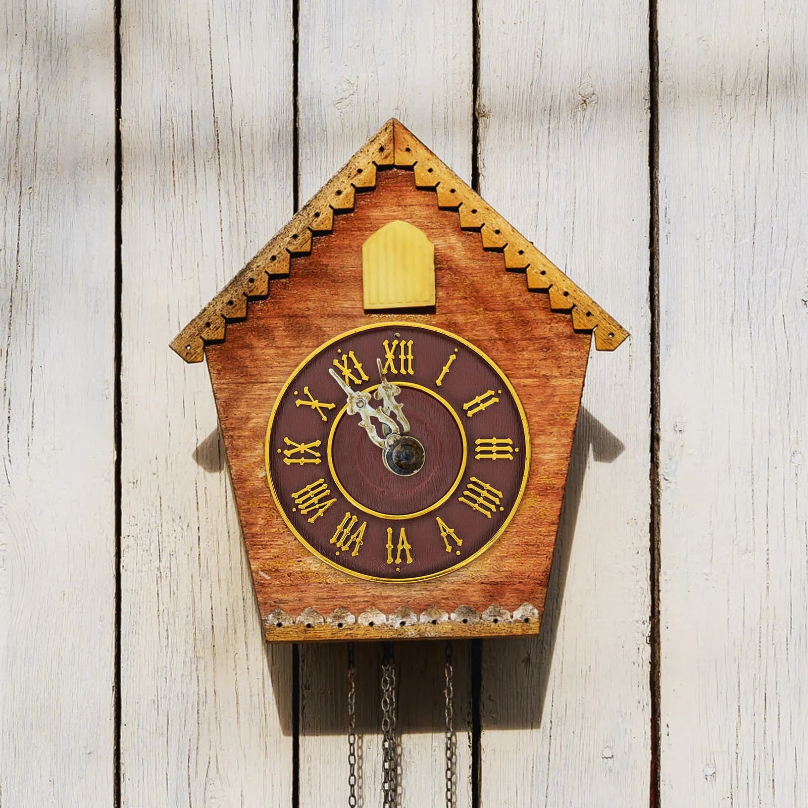1pc vintage cuco relógio de parede numerais romanos design artístico decoração para casa movimento preciso cronometragem retro pêndulo