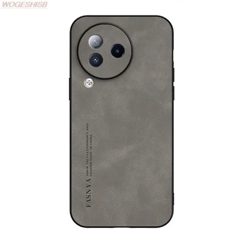 Capa cinza para Xiaomi Mi Poco X3 com textura luxo em couro pele de carneiro e design antiderrapante