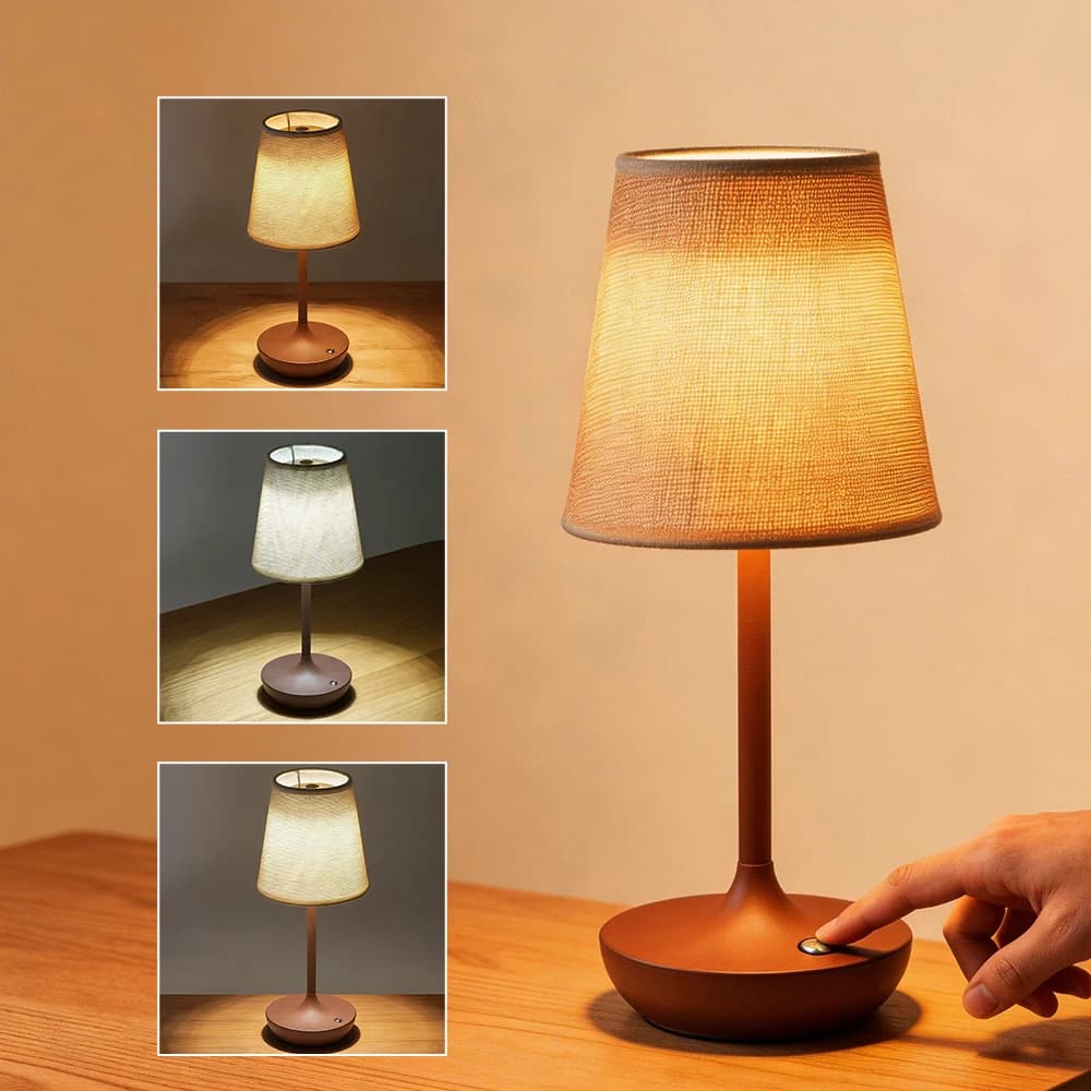 Luminária de Mesa GGBingo com Design Vintage e Abajur de Tecido, Iluminação Noturna para Quarto e Sala de Estar