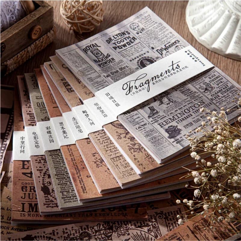 30 pçs papel retro caderno decoração diy etiqueta papel 12*9cm adesivos planejador material vintage antigo scrapbooking