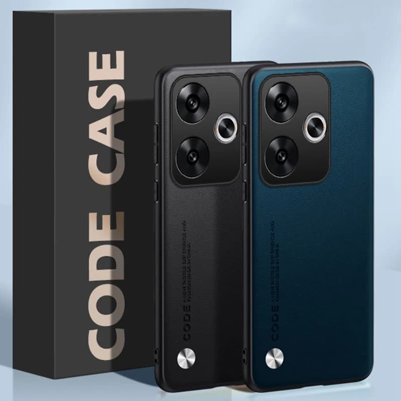 Capa de couro PU laranja para Xiaomi Poco F6 5G