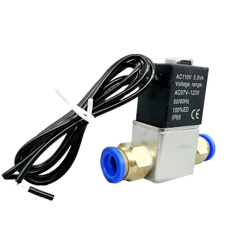 Válvula solenóide pneumática normalmente fechada de 2 vias com conector rápido 12v 24v 110v 220v 1/4 "válvulas pneumáticas para gás ar cnc quente