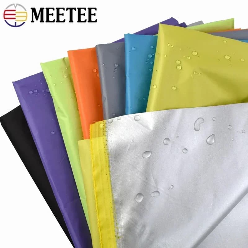 Meetee tecido fino à prova d'água, 1-5 metros * 148cm, 190t, protetor solar ao ar livre, guarda-sol revestido de prata, guarda-chuva ripstop, material de barraca