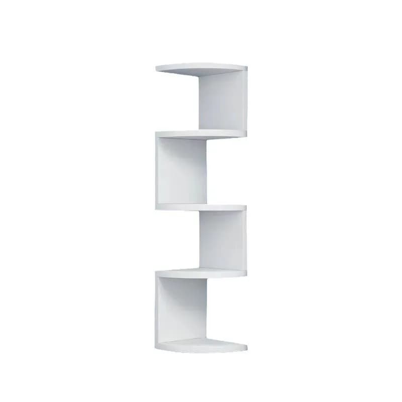 Prateleira de parede branca em design moderno com quatro nichos para organização