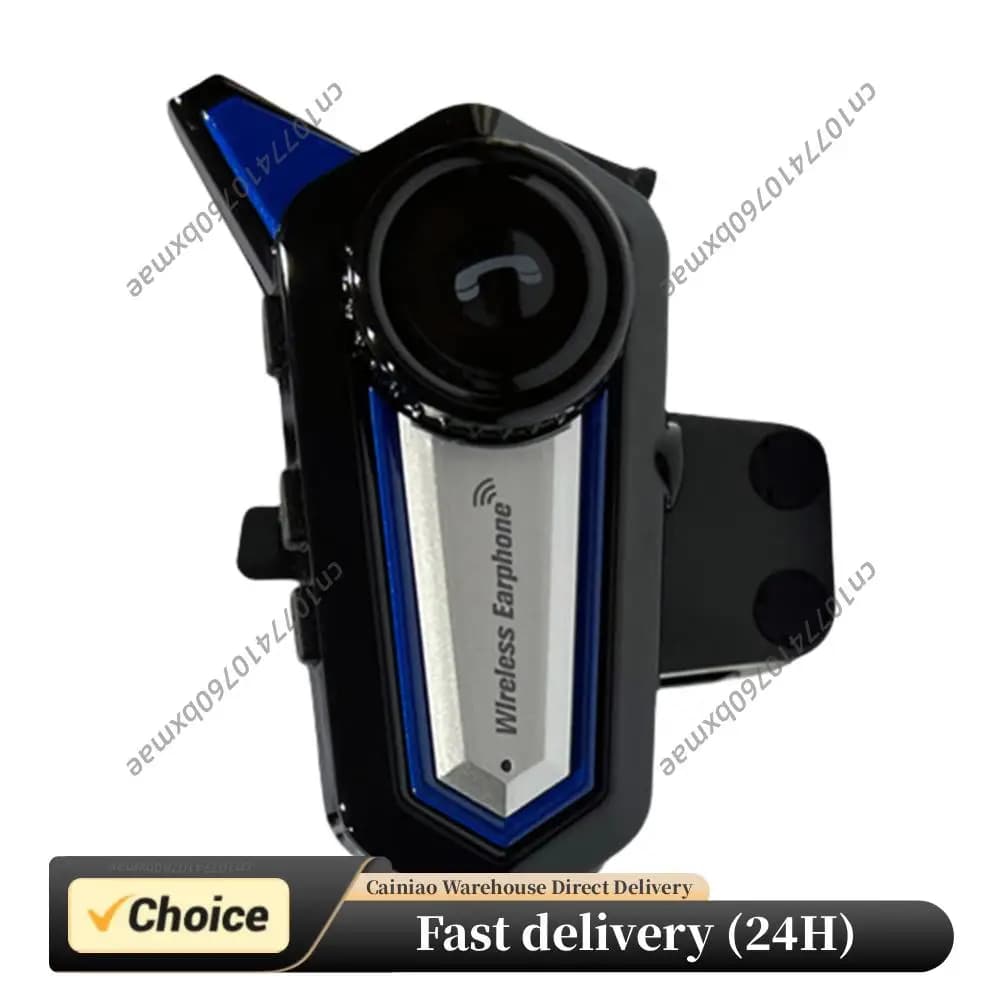 Fone de ouvido para capacete com luz de advertência, sem fio, Bluetooth 5.0, controle de voz, entrega rápida