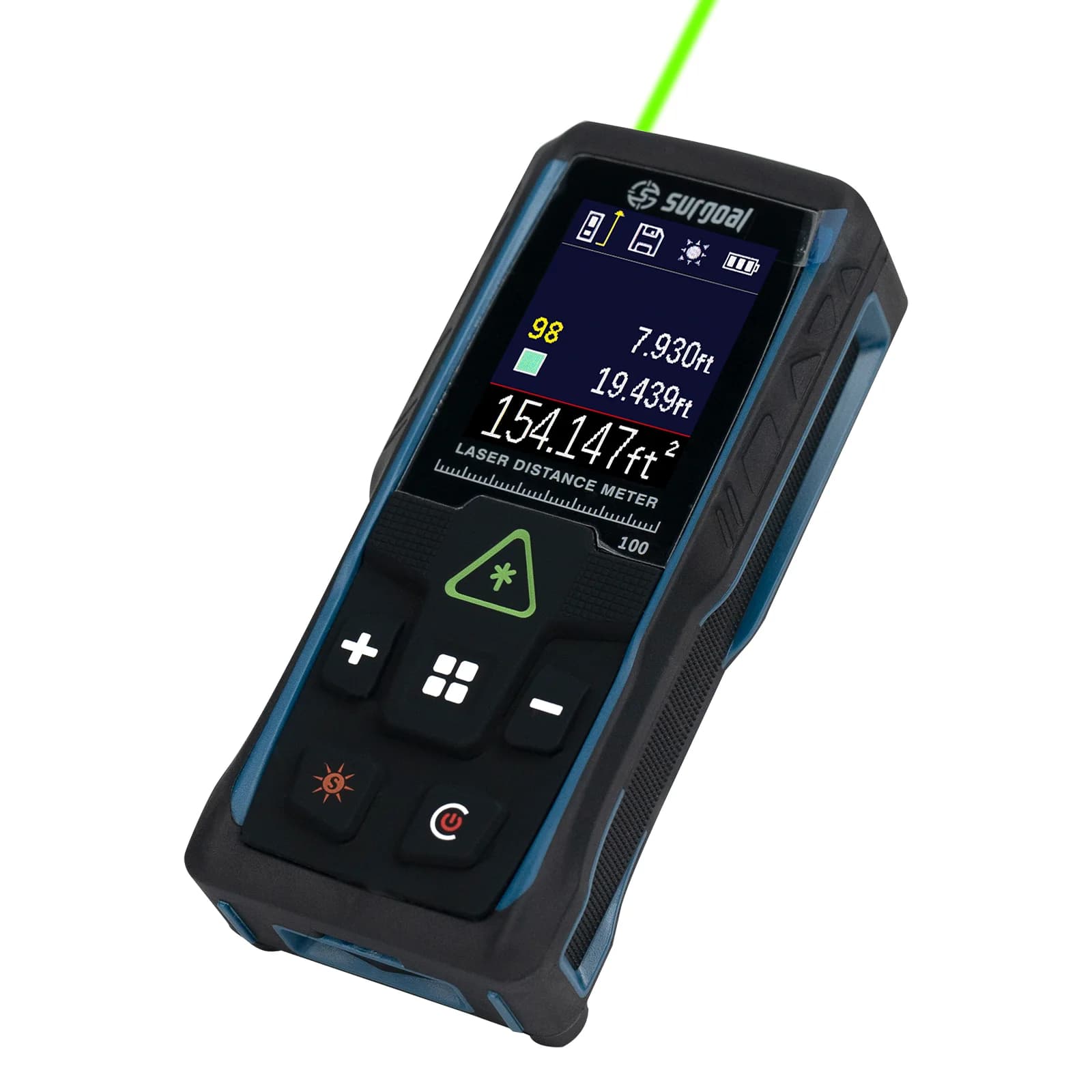 Telêmetros laser verde 100m multifuncionais com nível digital tela colorida medidor de vibração fita medidor de distância a laser