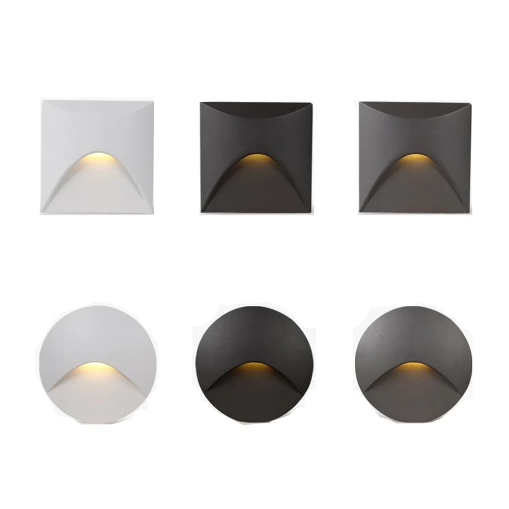 Iluminação ao ar livre lâmpada de parede embutida à prova dip65 água ip65 3w led incorporado passo & escada varanda corredor quintal fora da luz da noite