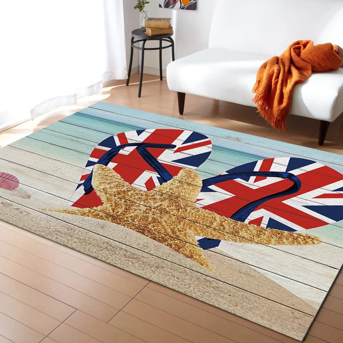 Tapete Padrão Retro Bandeira Britânica, Tapetes de grande área, Tapetes de quarto, Modern Home Living Room Decor, Tapete
