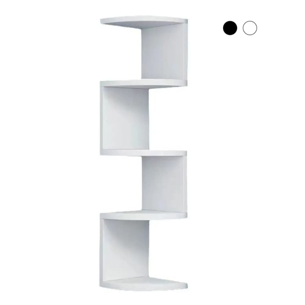 Rack de armazenamento moderno montado na parede, economizador de espaço, prateleira multicamada durável, design compacto, prateleira de canto triangular para quarto