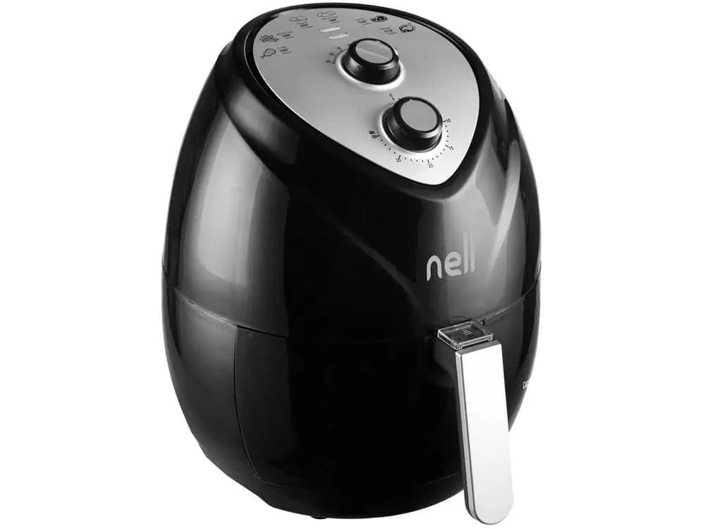 Fritadeira Elétrica sem Óleo/Air Fryer Nell Fit - 110V preta e prata