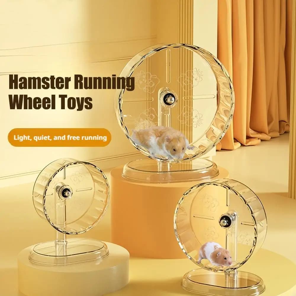 Roda de Corrida Transparente para Hamster, Brinquedo Esportivo com Rolamento Silencioso para Pequenos Animais de Estimação, Acessórios para Pets