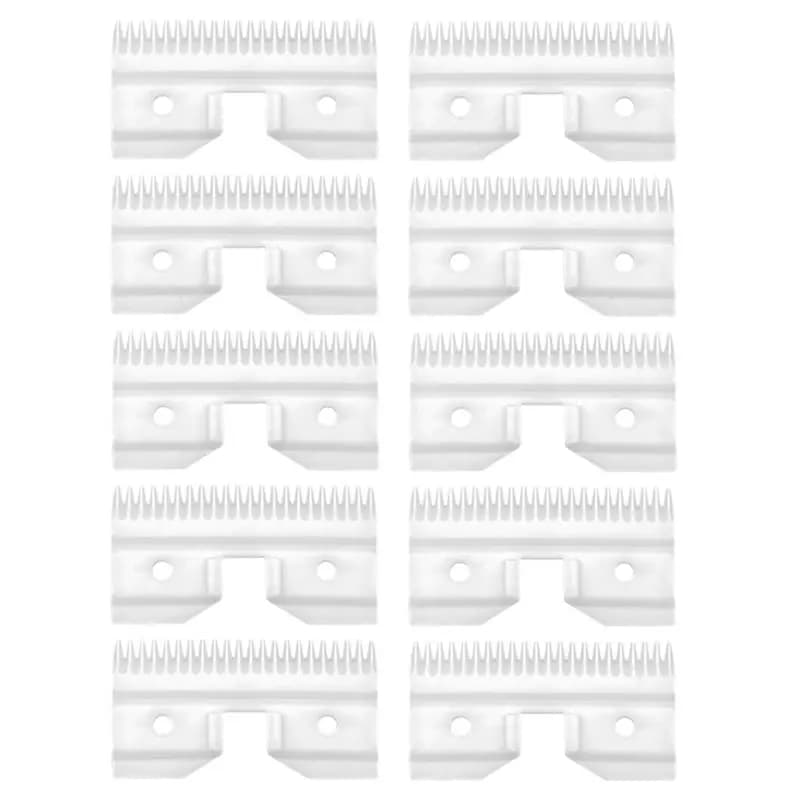 Kit de 10 lâminas de substituição brancas com 22 dentes para máquinas de tosa grossa de animais de estimação