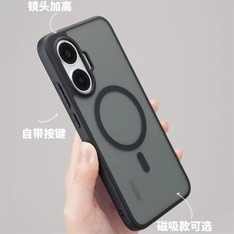 Capa transparente com suporte MagSafe para Xiaomi POCO F7