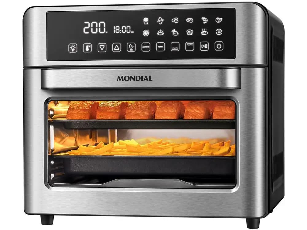 Fritadeira de ar Mondial AFO-25L-BI em aço inoxidável com capacidade de 25L