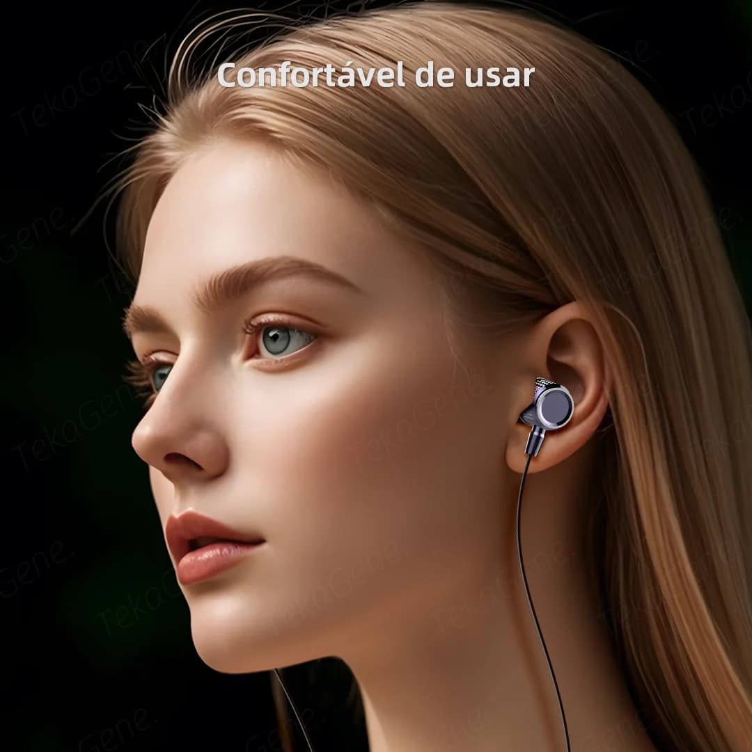 Fones de ouvido USB C de metal com graves potentes, intra-auriculares com redução de ruído, fones de ouvido com fio de 3,5 mm com microfone para Samsung Galaxy iPhone