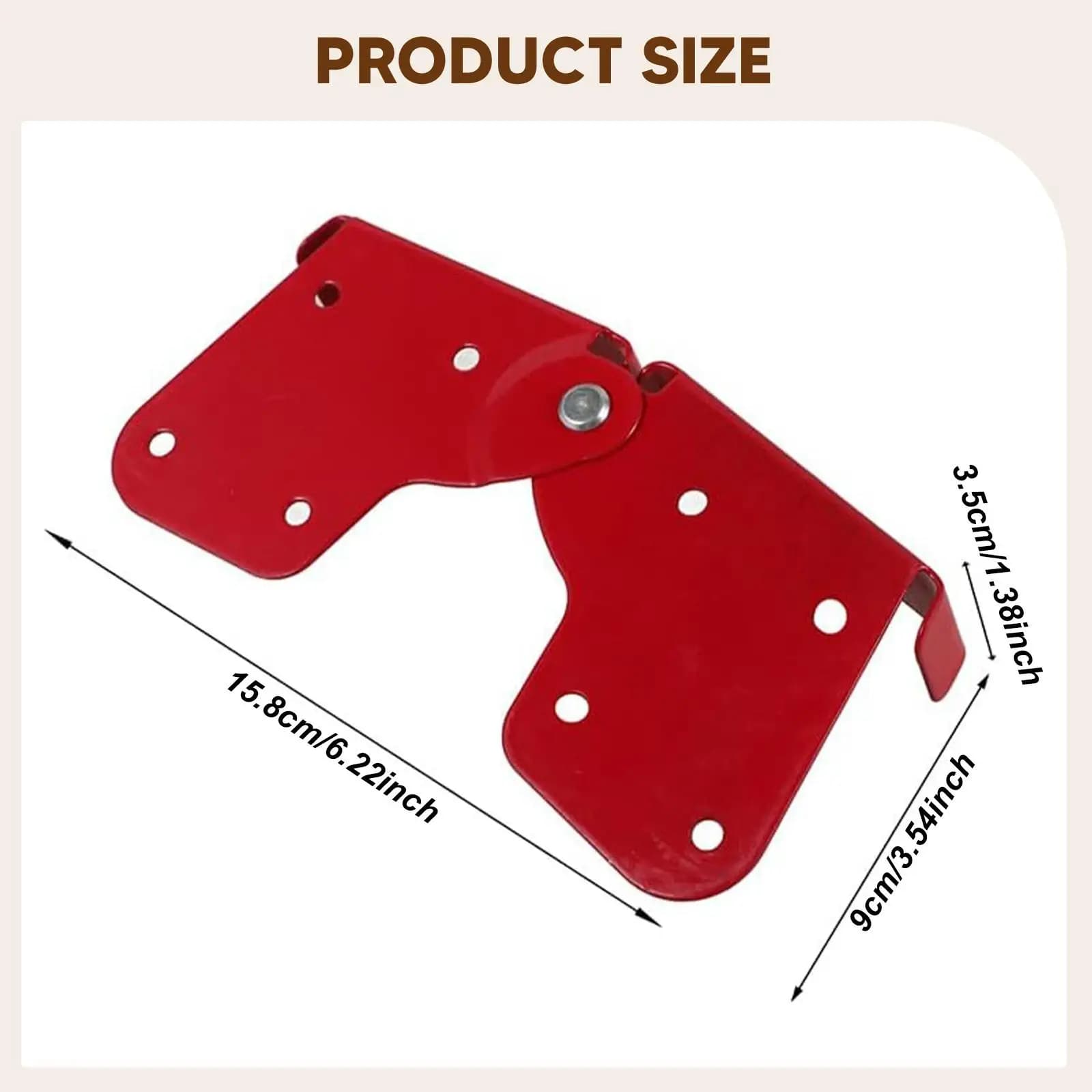 Dobradiça vermelha para escada retrátil com medidas 15,8x9x3,5 cm kit 4 peças