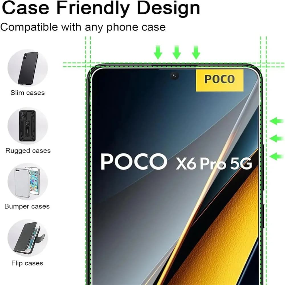 Poco X6 5G com protetores de tela transparentes