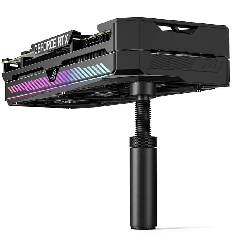 Suporte de placa gráfica GeForce RTX em alumínio preto com base magnética