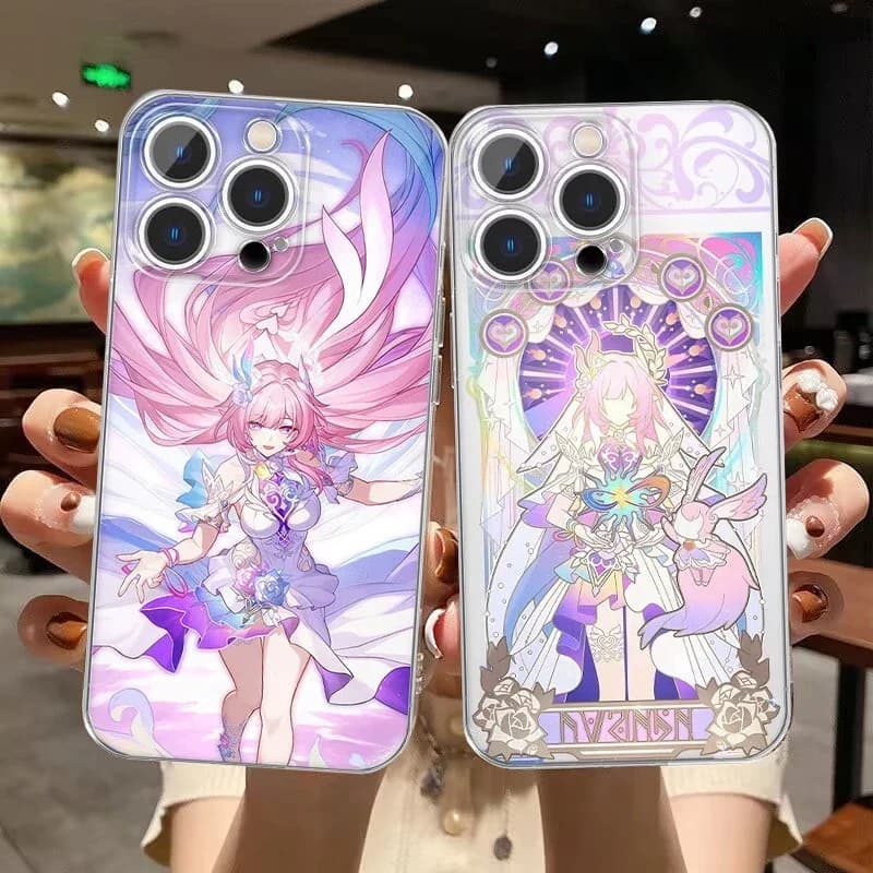 Capa para celular transparente com estampa gamer Cyrene Honkai Star Rail para Xiaomi Redmi Note e C Series