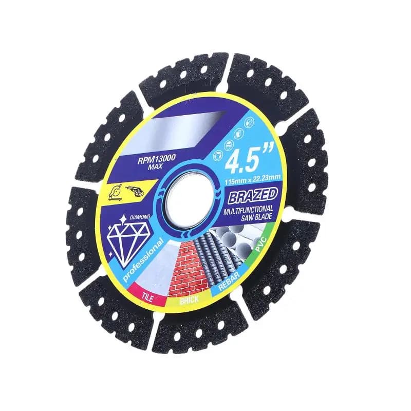 Disco de corte 4.5 polegadas preto com lâminas de diamante para uso profissional em esmerilhadeira