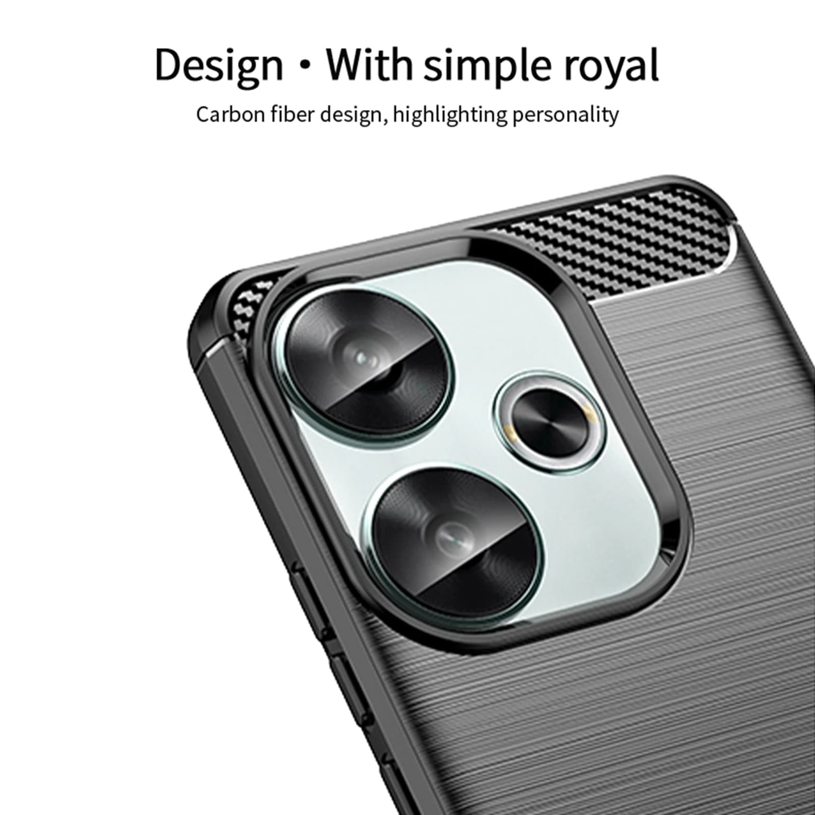Capa para celular MOFI JK TPU preta com textura de carbono para Xiaomi Poco F6 5G, design fino e elegante