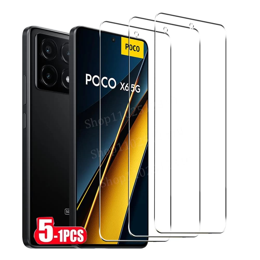 Poco X6 5G com protetores de tela transparentes