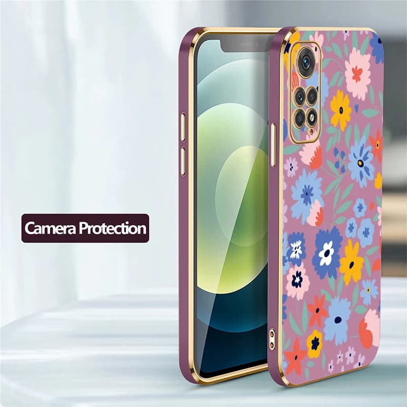 Capa à prova de choque para Xiaomi Redmi Note 11 com proteção para câmera e estampa floral