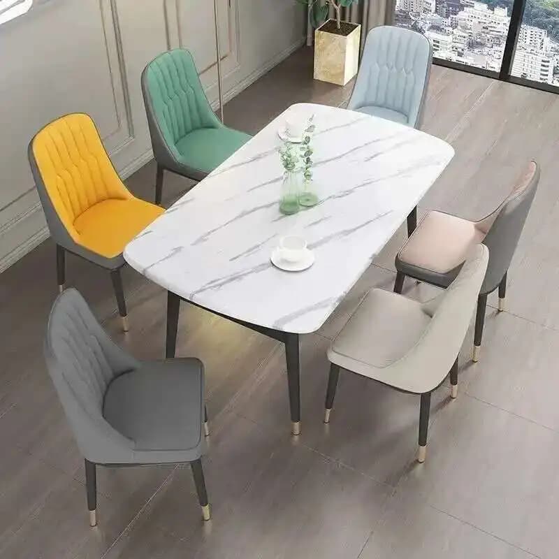 Cadeiras de jantar de metal bonitas, modernas, luxuosas, nórdicas, cozinha, casa, móveis para casa
