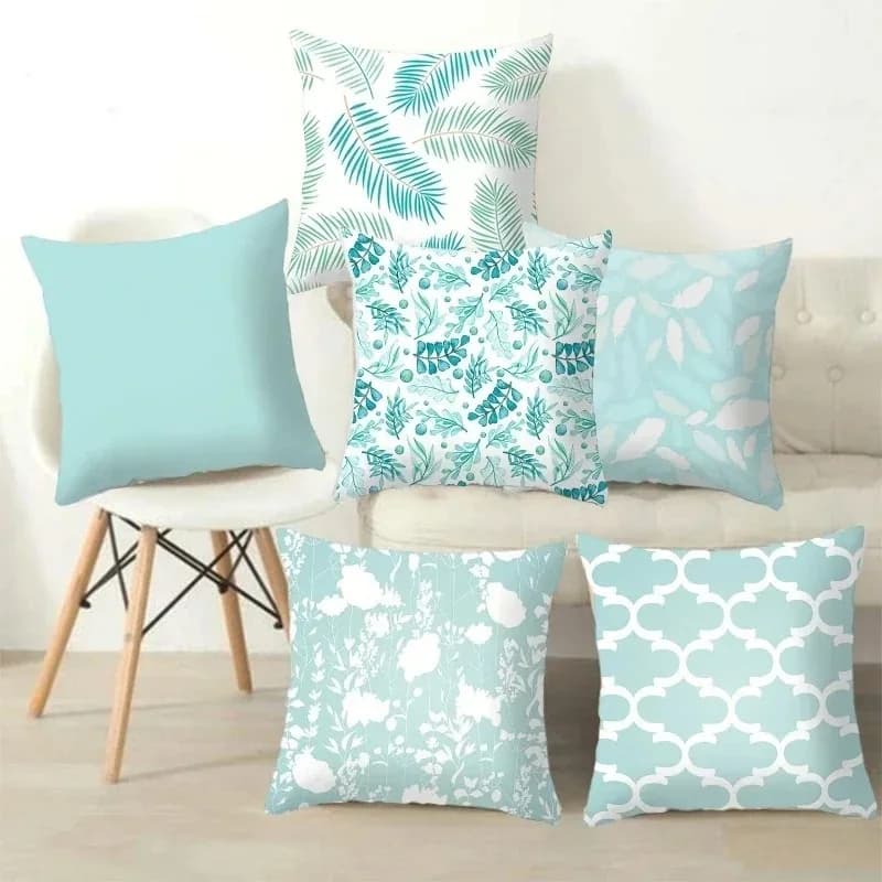 Fronha moderna com estampa geométrica, sofá, lombar, hortelã, verde, decoração de casa, capa de almofada