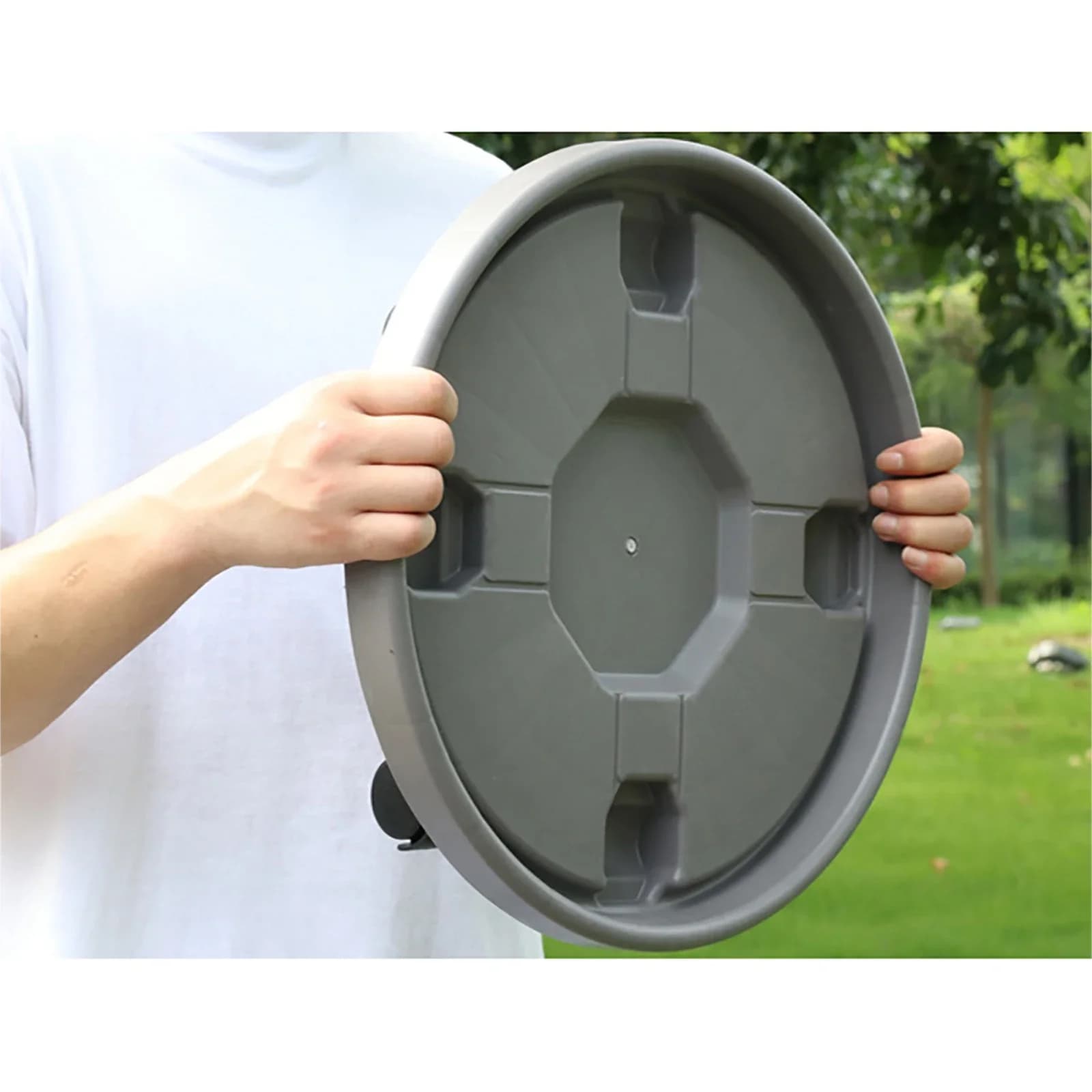 Suporte de plantas móvel, rodas para rodízios, vaso de plástico com rolos para jardim, para mulheres, meninas, bandeja de vaso de flores removível