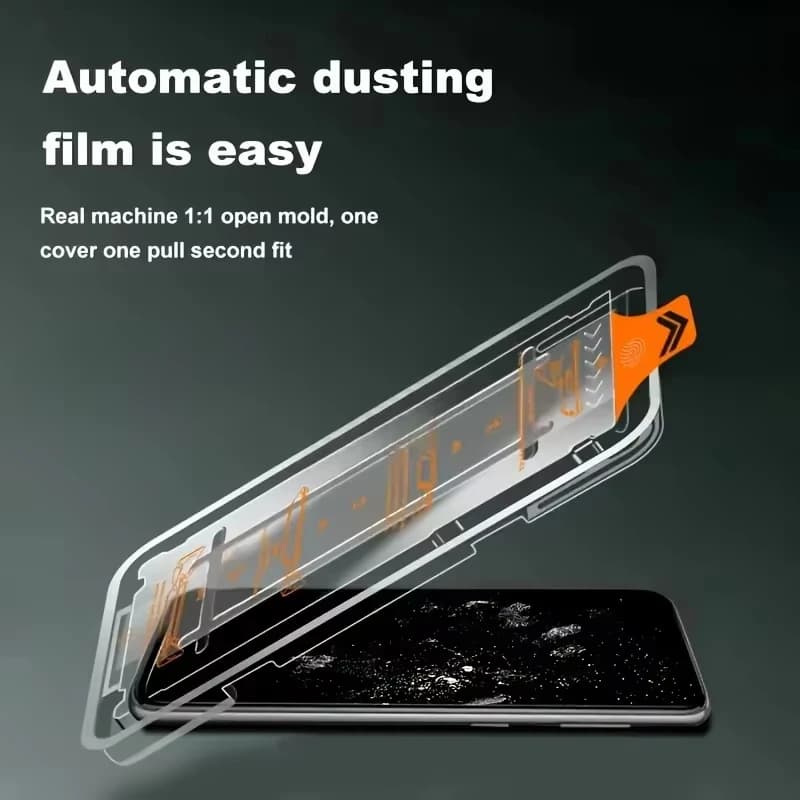 Protetor de tela Xiaomi Redmi Note com filme anti-poeira automático para instalação prática e ajuste preciso