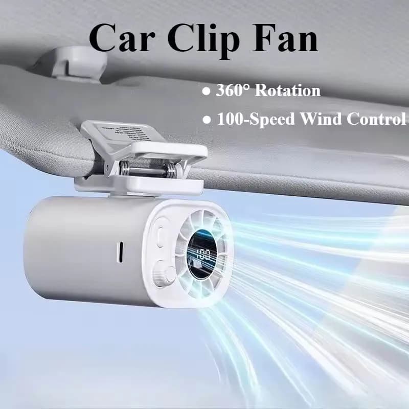 Clipe de carro no ventilador ao ar livre clipe guarda-chuva ventilador clipe de cintura ventilador elétrico 360 °   Ventilador de resfriamento de mesa recarregável USB giratório de 100 velocidades