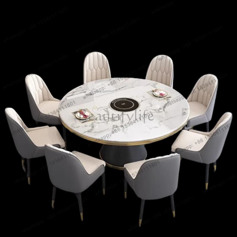 Salão de estar mesa cozinha moderna rotador italiano branco móvel mesa jantar redonda luxo mesa jantar móveis casa