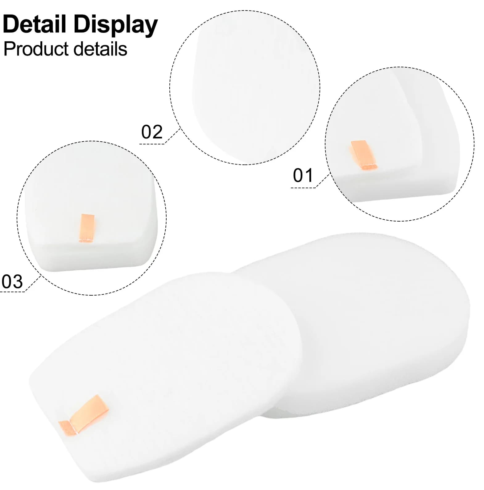 Filtro branco para aspirador de pó Shark IZ202UK IZ252UK IZ103UWB com detalhe de aba laranja