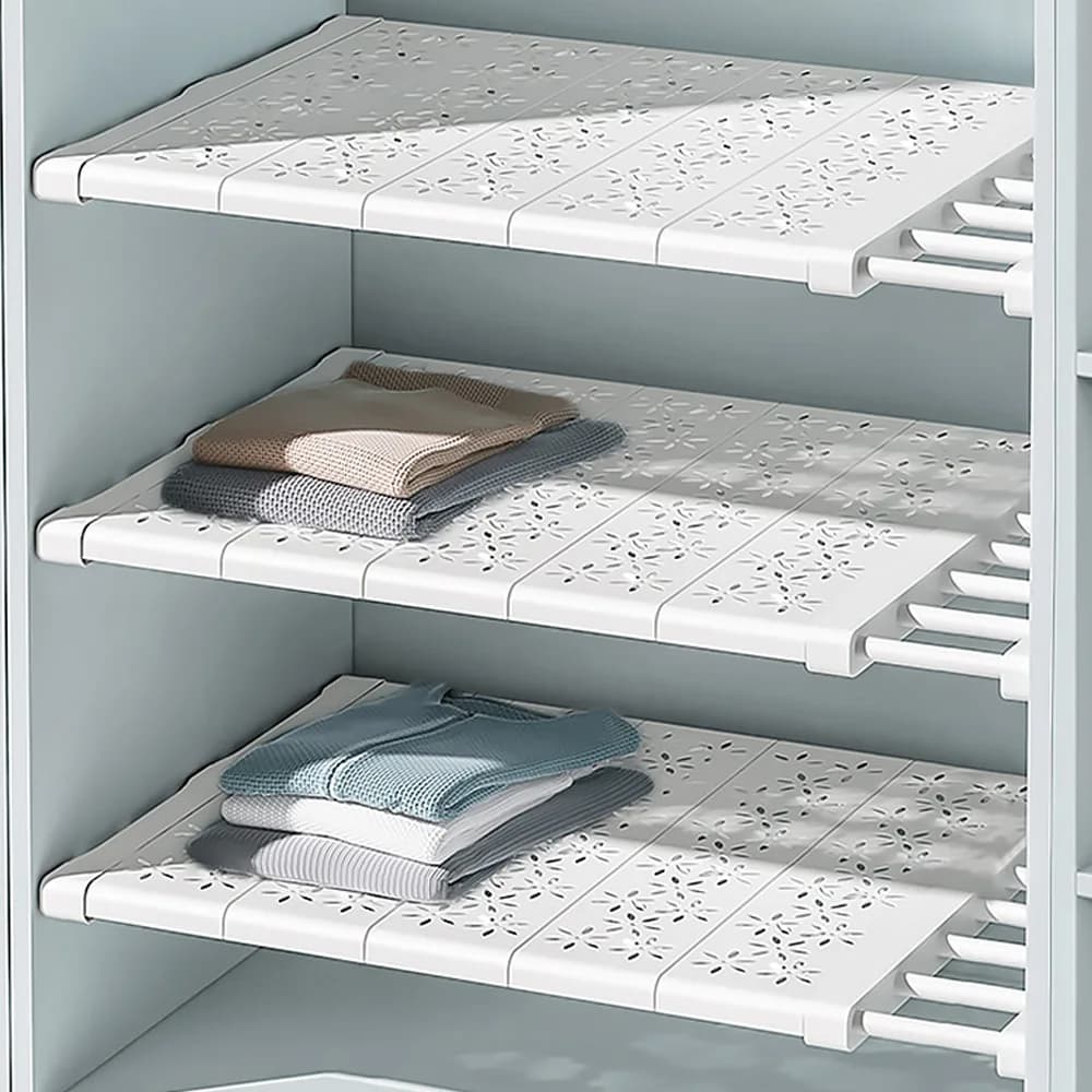 Novo organizador de armário ajustável prateleiras de armazenamento de cozinha economia de espaço guarda-roupa montado na parede rack eletrodomésticos gabinete titular1pc