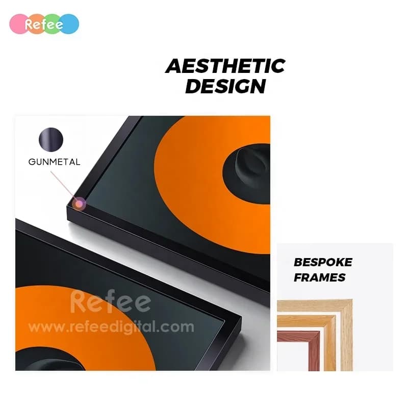 Novo Porta-Retrato Digital NFT com Montagem na Parede, Tela LCD Wi-Fi 2K 4K para Vídeos e Imagens