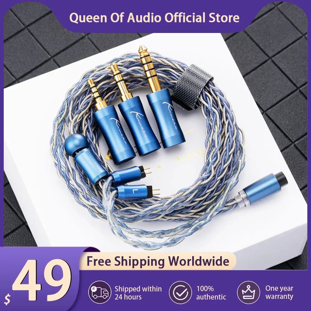 Fone de Ouvido Intra-auricular Kinera Ace 2.0 com Cabo Modular de Atualização, IEMs com Plugue Destacável de 2.5+3.5+4.4mm, Acessórios para Headset