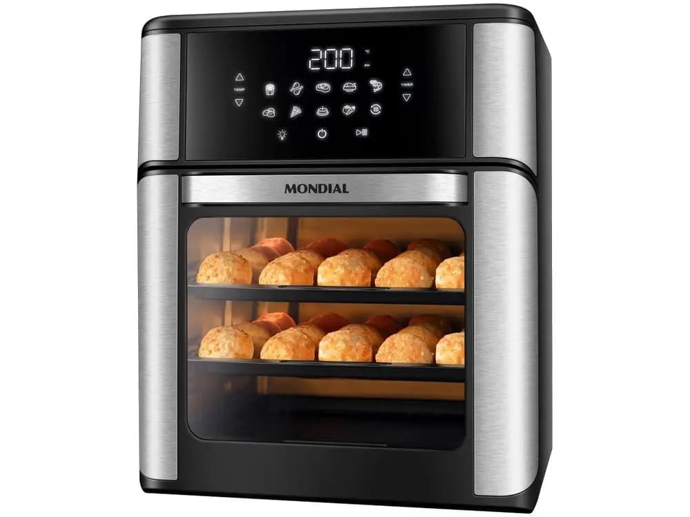 Fritadeira elétrica sem óleo Mondial AFON-12L-BI preta e prata