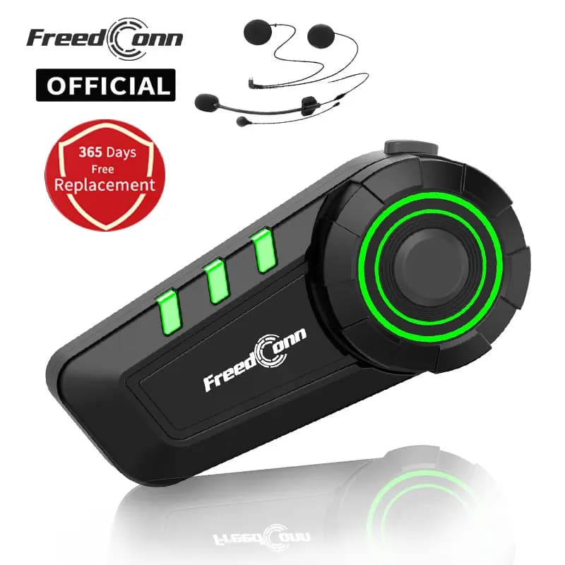 Fone de ouvido Bluetooth FreedConn para capacete de motocicleta IP65, sem fio, para comunicação em capacetes de motos.