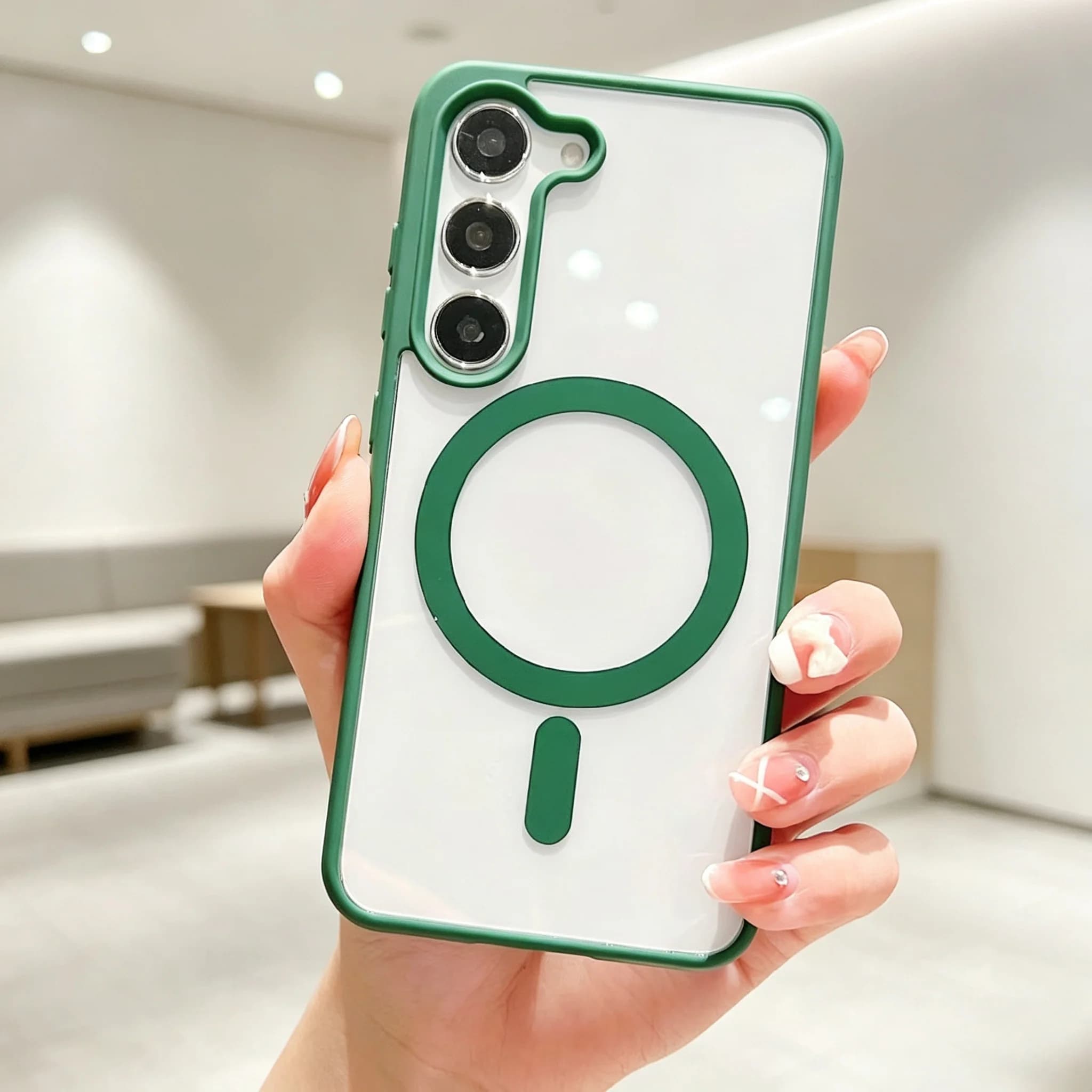 Capa de Telefone Acrílica com Carregamento Magnético para Samsung Galaxy A57 A56 A55 A37 A36 A35 A26 A17 A16 A15 A07 A06 4G 5G, Capa à Prova de Choque