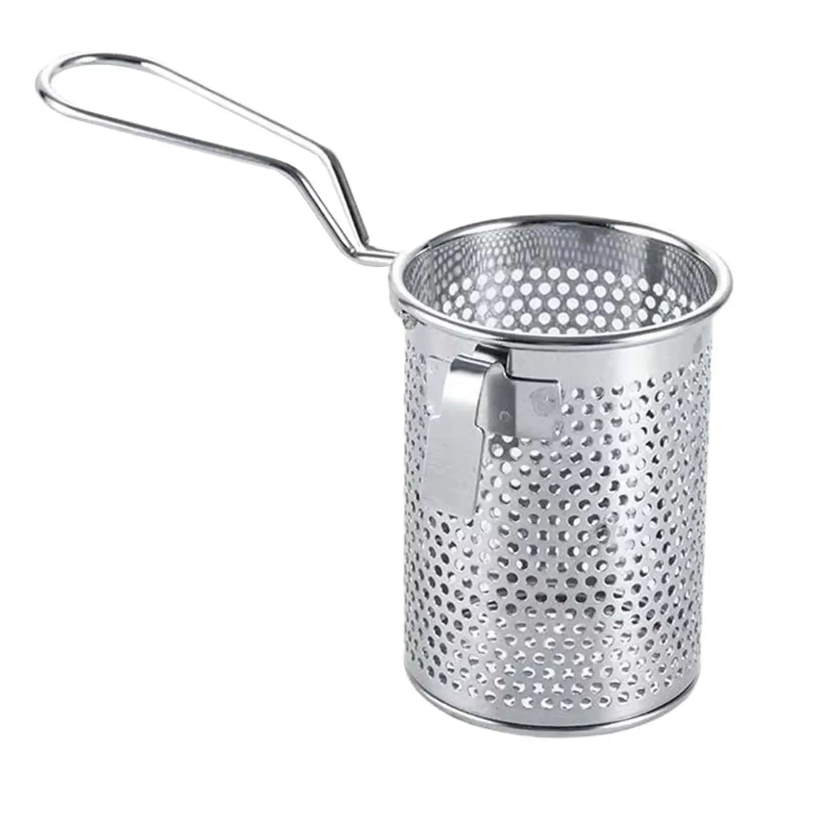 Coador de metal prata com alça para utensílio de cozinha, parte do conjunto de 6 peças