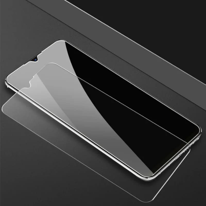 Protetor de tela transparente vidro temperado 9D para Xiaomi Redmi Note 5 exibido sobre smartphone preto