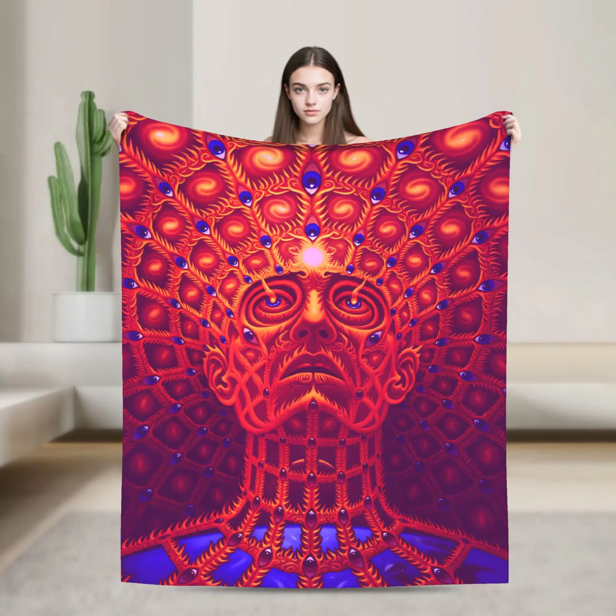 Alex cinza trippy psicodélico super macio cobertor moda sofá cadeira colcha de flanela capa de sofá cama