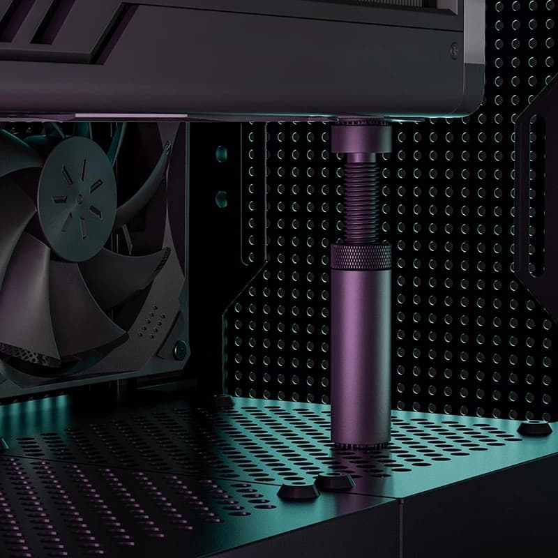 Suporte ajustável para placa gráfica VGA para gabinetes ATX/M-ATX/ITX com fundo escuro