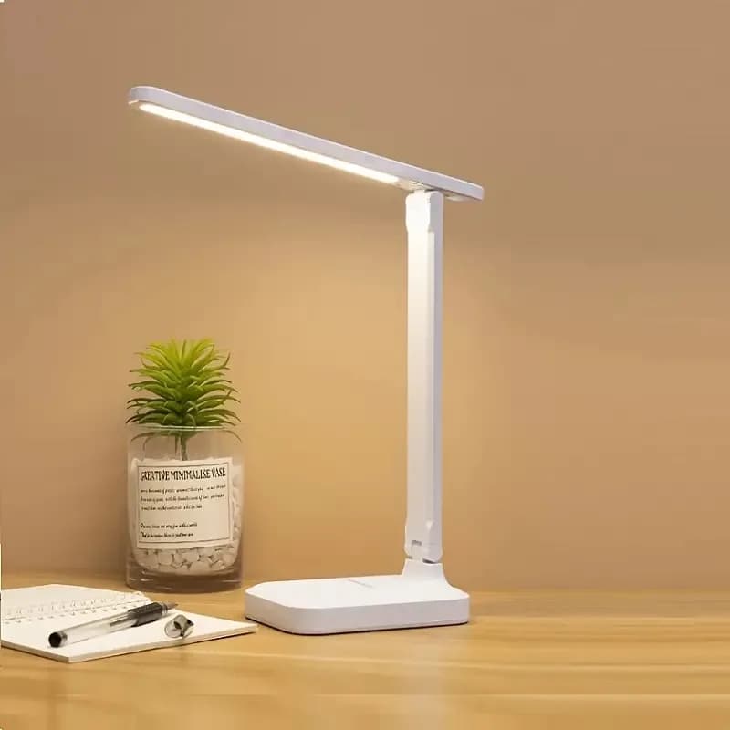 Luminária de mesa dobrável LED com 3 níveis de intensidade ajustável, toque, proteção ocular, luz noturna recarregável USB